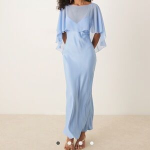 ASOS DESIGN Blue Satin Maxi Dress